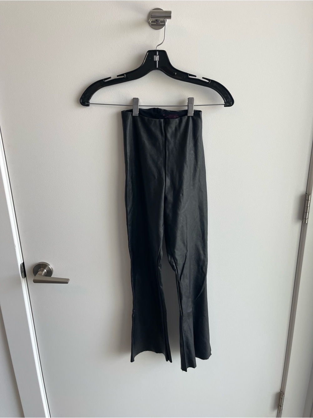 Commando Black Faux Leather High-Waist Flare Pants